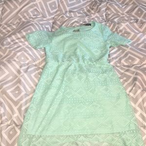 mint green girls lace dress